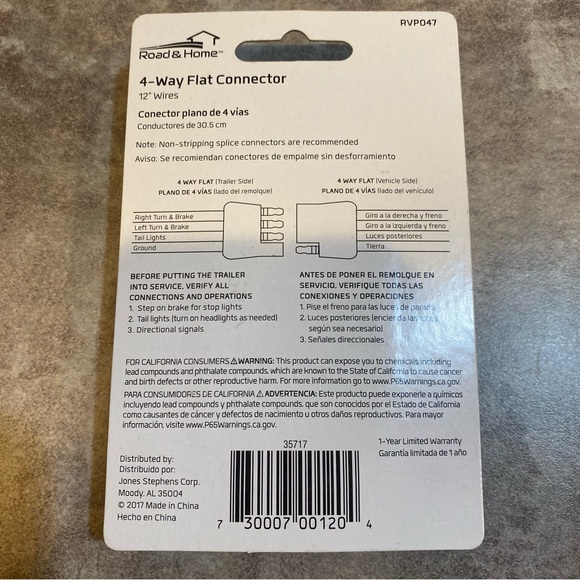 2 Pack Of Road & Home RV 4-Way Flat Connectors RVP047 NEW - Picture 4 of 4